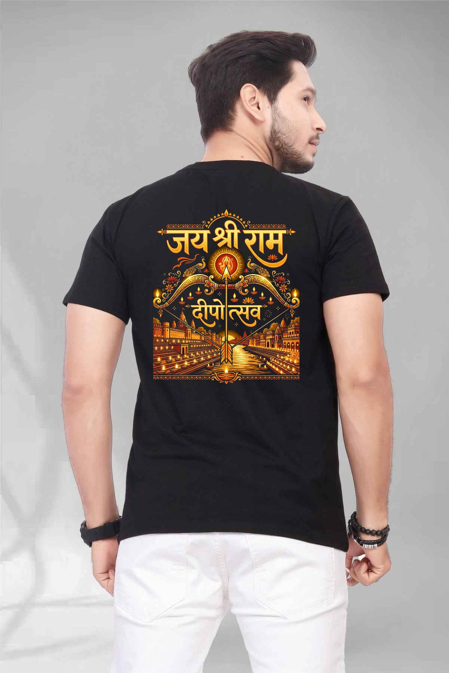 Men's Ayodhya Deepotsav Shri Ram Graphic Cotton T-Shirt — Tshirt Factory India Direct Manufacturer Surat