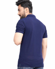 Men's Polo Collar T-shirt — Navy Blue — Thumbnail 7