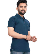 Men's Polo Collar Regular -Fit T-Shirt — Teal — Thumbnail 6