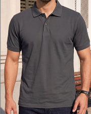 Men's Polo Collar T-Shirt — Grey — Thumbnail 4