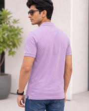 Men's Polo Collar T-Shirt — Purple — Thumbnail 2