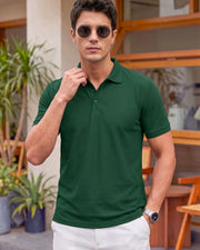 Men's Polo Collar T-Shirt — Green — Thumbnail 1
