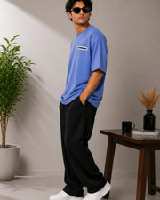 Men's Pure Cotton Pocket T-Shirt — Purple — Thumbnail 3