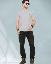 Men Henley Neck Pure Cotton Pockets T-shirt — Grey — Thumbnail 5