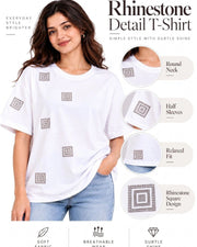 Women's Printed Drop-Shoulder Sleeves T-Shirt — White — Thumbnail 5