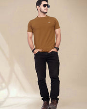 Men Pure Cotton Pockets T-shirt — Brown — Thumbnail 3