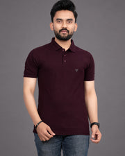 Men's Polo Collar T-Shirt — Charcoal Black — Thumbnail 1