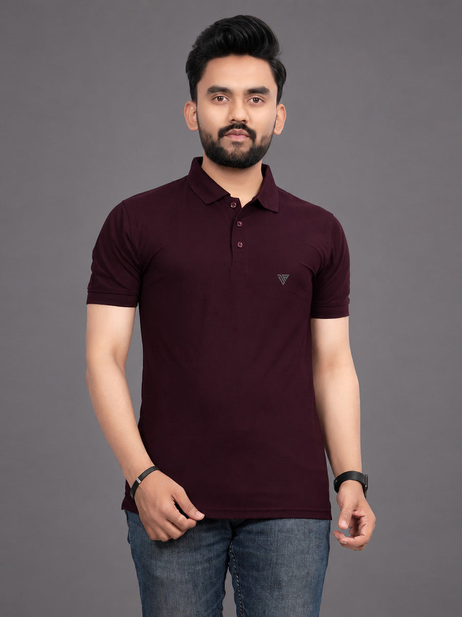 Men's Polo Collar T-Shirt — Charcoal Black — Custom Print Studio