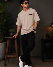 Men's Pure Cotton Pocket T-Shirt — Beige — Thumbnail 5