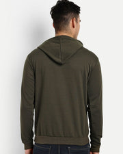 Unisex Hooded Fleece Sweatshirt — Olive — Thumbnail 3