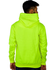 Unisex Hooded Long Sleeves Sweatshirt — Fluorescent Green — Thumbnail 4
