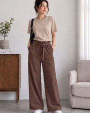 Women Comfort Easy Wash Trousers — Coffee Brown — Thumbnail 4