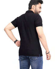Men's Polo Collar T-Shirt — Jet Black — Thumbnail 5