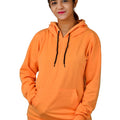 Long Unisex Long Sleeves Fleece Hooded Pullover Sweatshirt — Orange