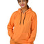 Long Unisex Long Sleeves Fleece Hooded Pullover Sweatshirt — Orange