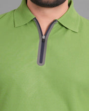 Men's Polo Collar Pockets T-Shirt — Green — Thumbnail 4