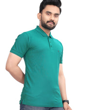 Men's Polo Collar Regular -Fit T-Shirt — Teal — Thumbnail 6
