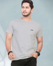 Men Henley Neck Pure Cotton Pockets T-shirt — Grey — Thumbnail 1
