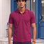 Men's All-Over Printed Polo Collar T-Shirt — Pink