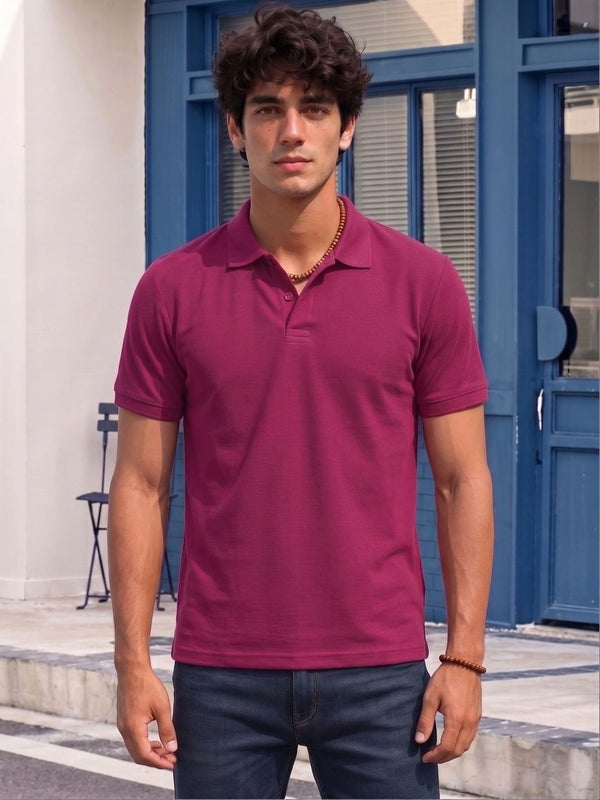 Men's All-Over Printed Polo Collar T-Shirt — Pink — Tshirt Factory India Direct Wholesale Manufacturer