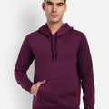 Unisex Hooded Long Sleeves Sweatshirt — Burgundy