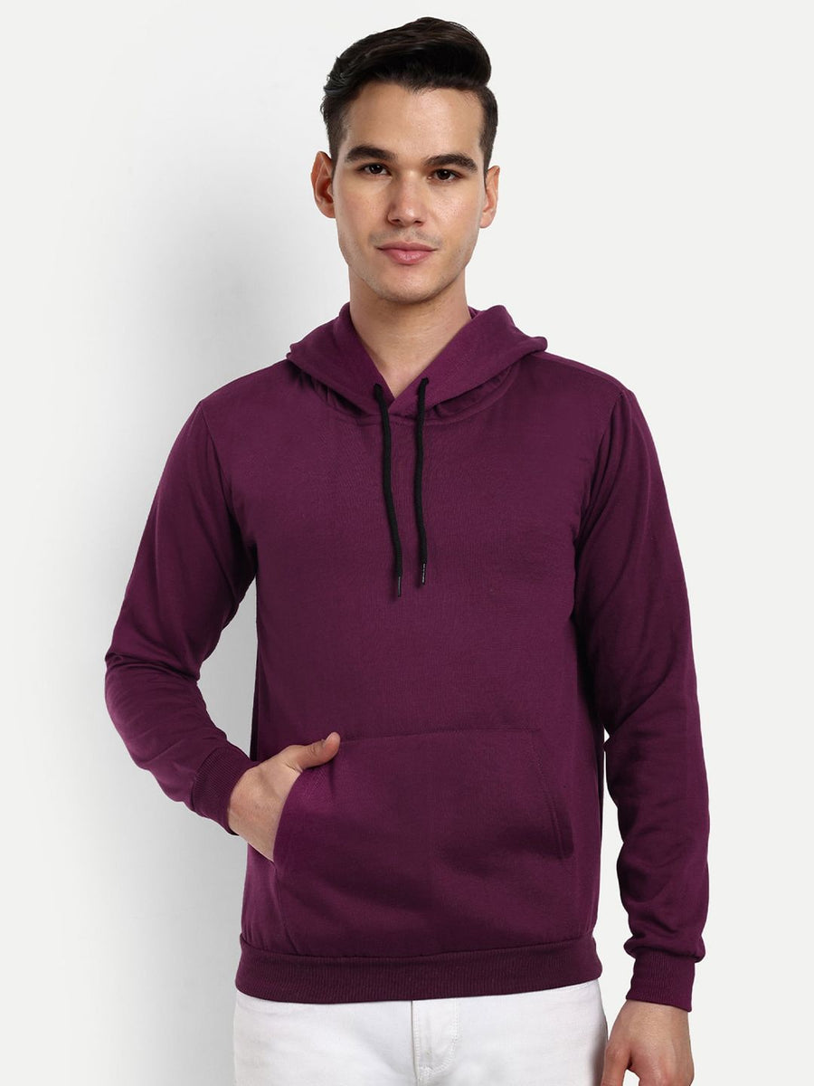 Unisex Hooded Long Sleeves Sweatshirt — Burgundy — Tshirt Factory India Direct Manufacturer Surat