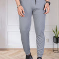 Men Solid Mid Rise Dry Fit Track Pant — Grey