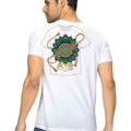 Shree Raksha Royal Peacock Feather Graphic Cotton T-Shirt — White