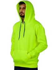 Unisex Hooded Long Sleeves Sweatshirt — Fluorescent Green — Thumbnail 3