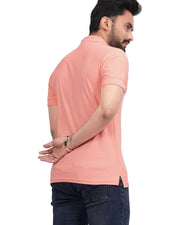 Men's Polo Collar T-Shirt — Peach — Thumbnail 3