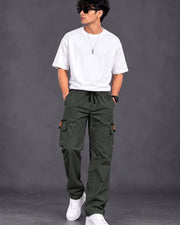 Men Regular Fit Dry Fit Training Cargos — Olive — Thumbnail 3