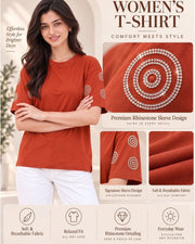 Women's Printed T-Shirt — Rust — Thumbnail 3