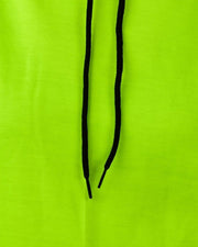 Unisex Long Sleeves Fleece Hooded Pullover Sweatshirt — Fluorescent Green — Thumbnail 3