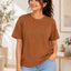 Women Pure Cotton T-shirt — Brown