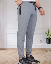Men Solid Mid Rise Dry Fit Track Pant — Grey — Thumbnail 3