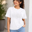 Women Printed Pure Cotton T-shirt — White