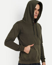 Unisex Hooded Fleece Sweatshirt — Olive — Thumbnail 2