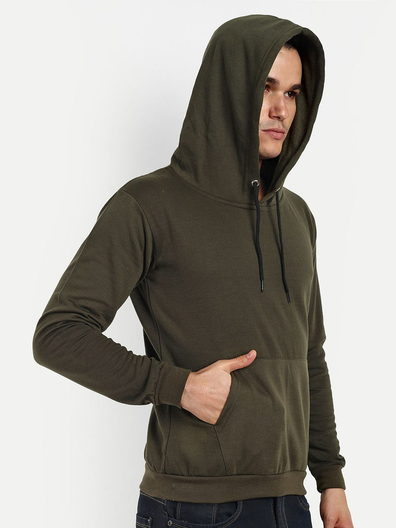 Unisex Hooded Fleece Sweatshirt — Olive — Quality Craftsmanship Anatomy