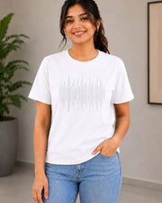 Women Printed Pure Cotton T-shirt — White — Thumbnail 2