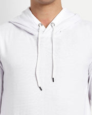 Unisex Hooded Fleece Sweatshirt — White — Thumbnail 5