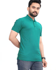 Men's Polo Collar T-Shirt — Teal — Thumbnail 3