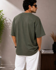 Men's Pure Cotton Pocket T-Shirt — Olive — Thumbnail 4
