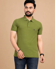 Men's Polo Collar T-Shirt — Green — Thumbnail 1