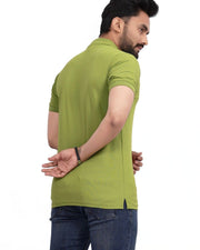 Men's Polo Collar T-Shirt — Green — Thumbnail 2