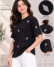 Women's Printed T-Shirt — Black — Thumbnail 4