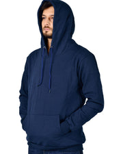 Men's Hooded Long Sleeves Sweatshirt — Navy Blue — Thumbnail 4