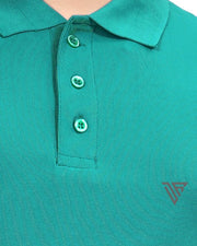 Men's Polo Collar Regular -Fit T-Shirt — Teal — Thumbnail 3
