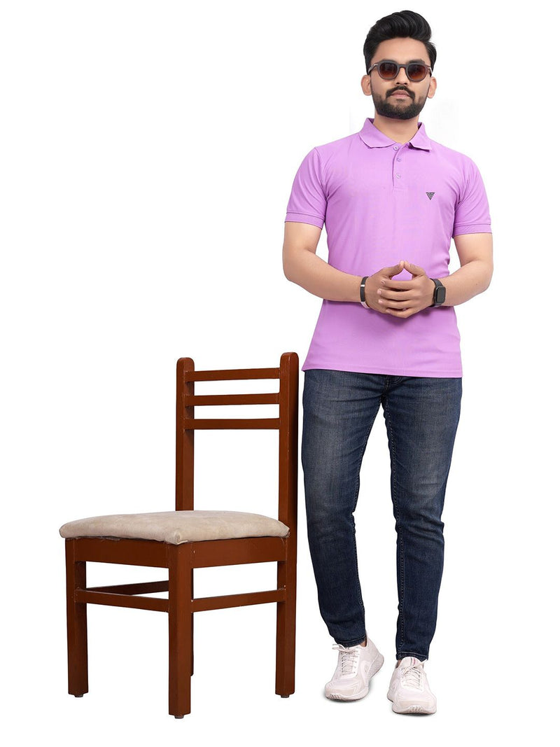Men's Polo Collar Regular -Fit T-Shirt — Lavender — Quality Craftsmanship Anatomy