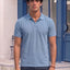 Men's All-Over Printed Polo Collar T-Shirt — Blue