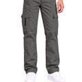 Men's Cotton Multi-Pocket Utility Cargo Pants — Dark Grey